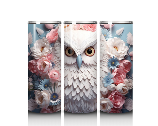 20 oz Floral Owl Tumbler
