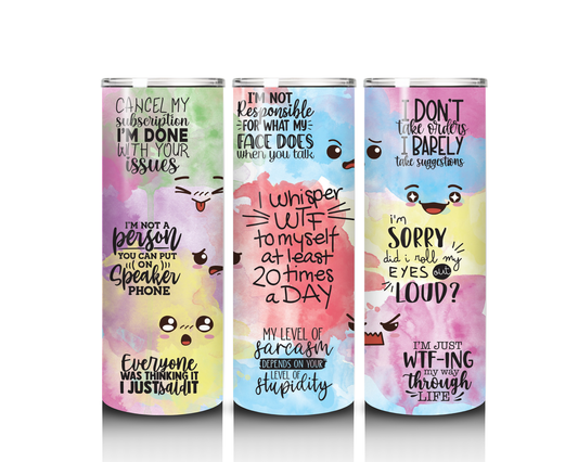 20 oz WTF Quotes Tumbler