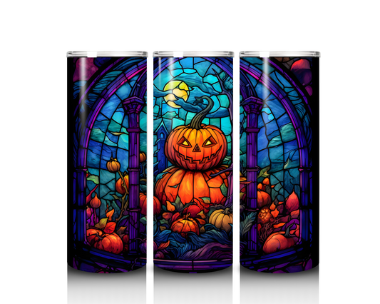 Stained Glass Looking Jack-O-Lantern Tumbler