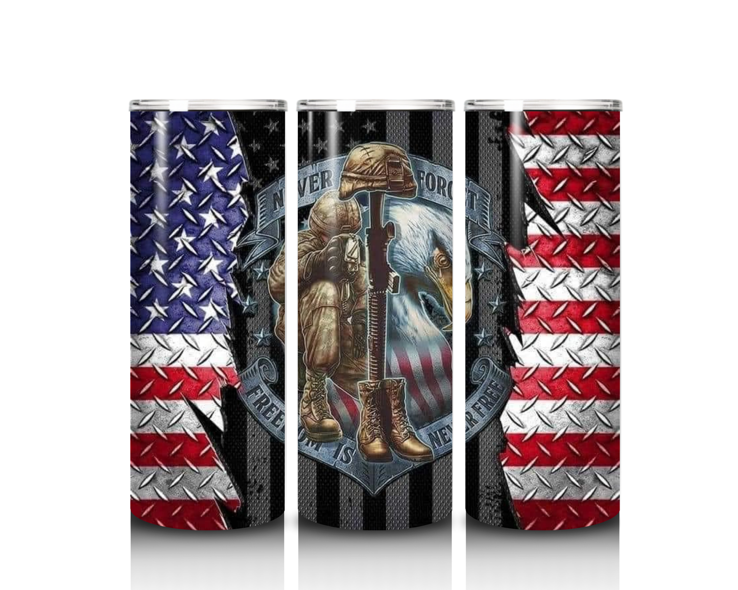 Never Forget, Freedom is Never Free Tumbler