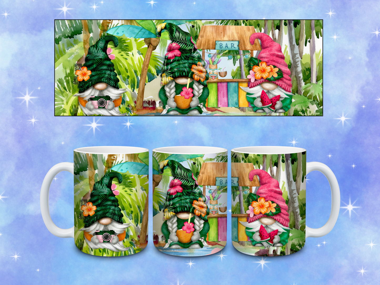 Tiki Bar Gnomes Coffee Mug