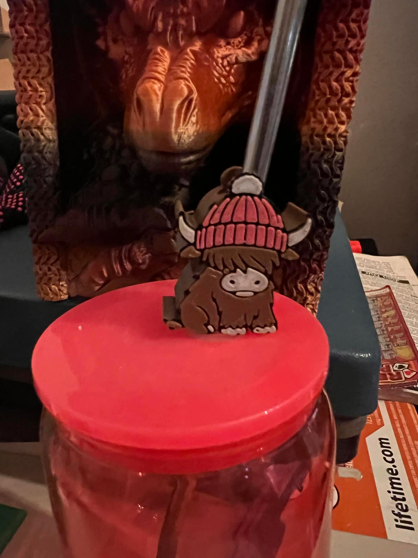 Highland Cow Straw Topper