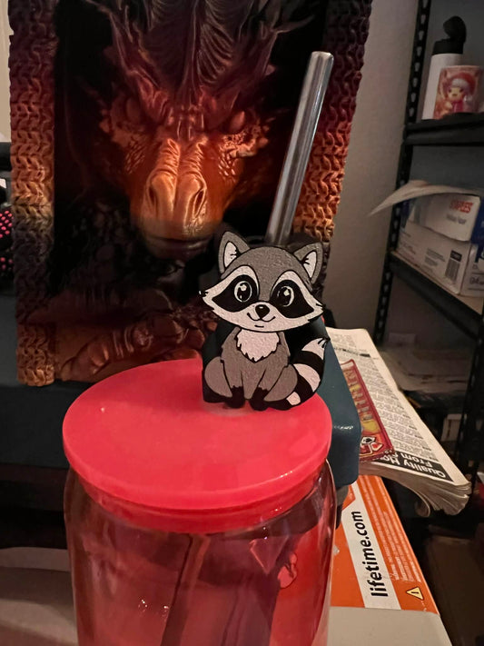Raccoon Straw Topper