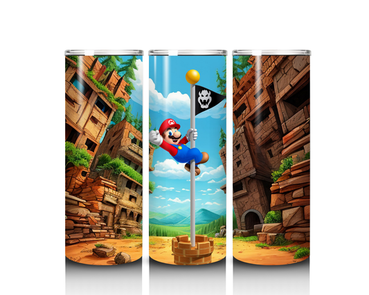 20 oz Mario Flagpole Tumbler