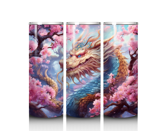 20 oz Oriental Cherry Blossom Dragon