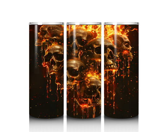 Flaming Skulls Tumbler
