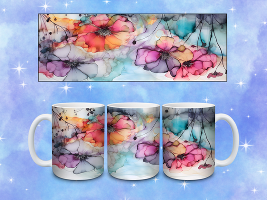 Watercolor Flowers Coffee Mug