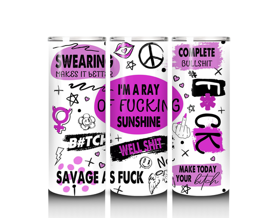 20 oz I'm a Ray of Fucking Sunshine Tumbler in Purple