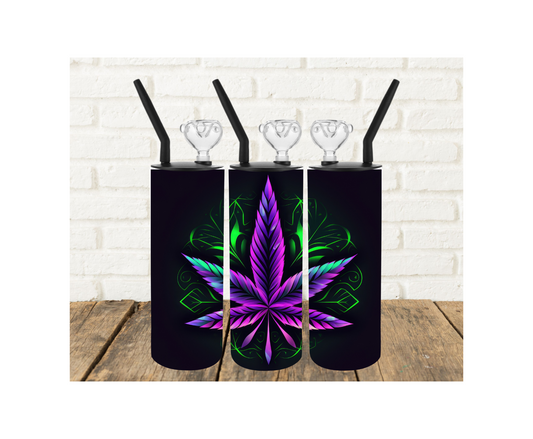 Purple Pot Leaf 420 Tumbler Pipe