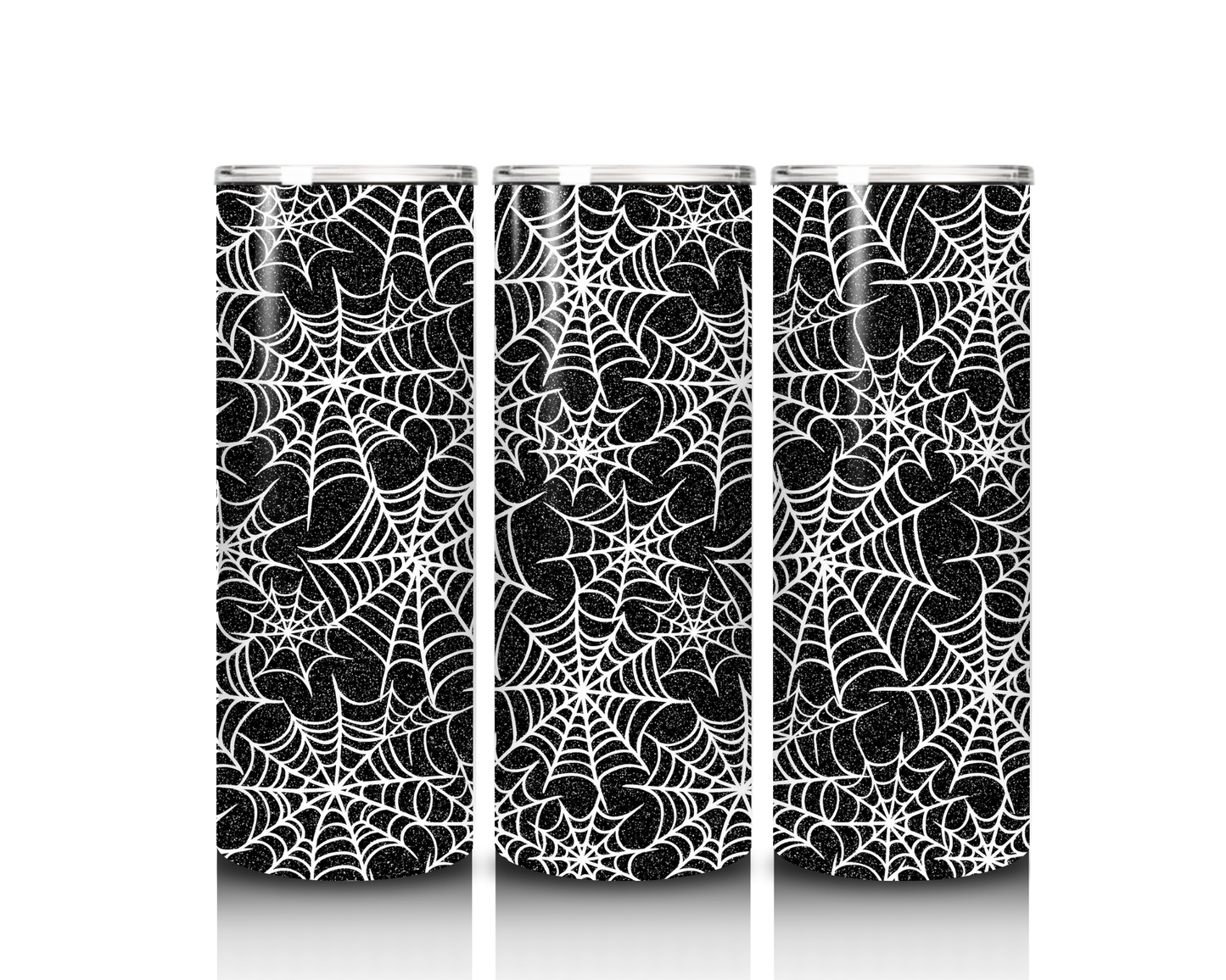 Black and White Spider Webs Tumbler