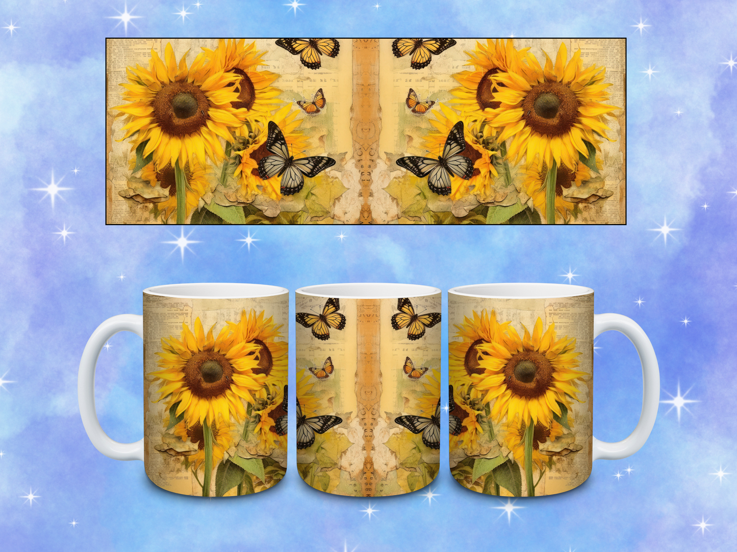 Butterfly Sunflower Coffee Mug