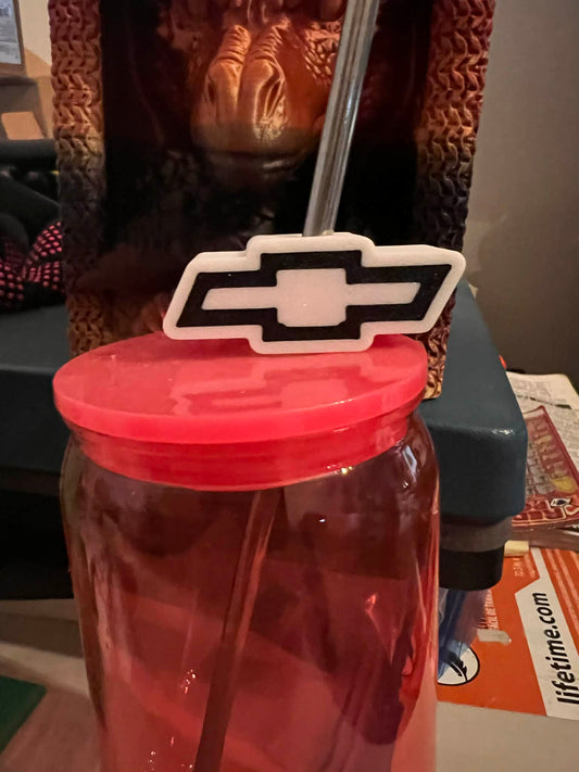 Chevy Bow Tie Straw Topper