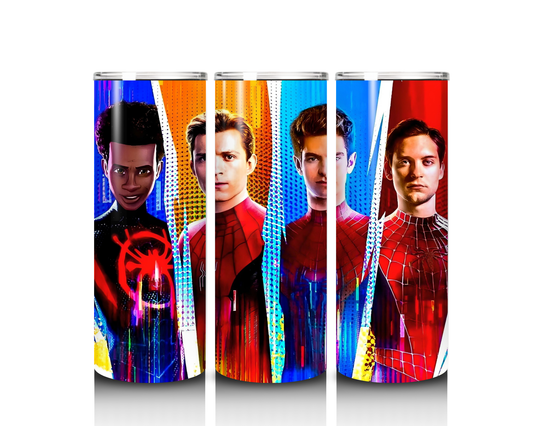 20 oz Many Faces of Spiderman Tumbler