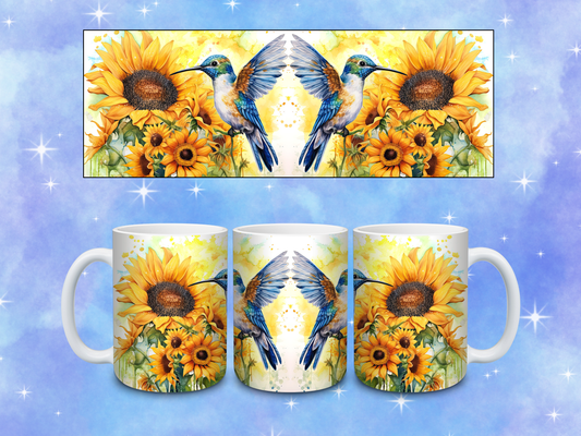 Sunflower Hummingbird Coffee Mug